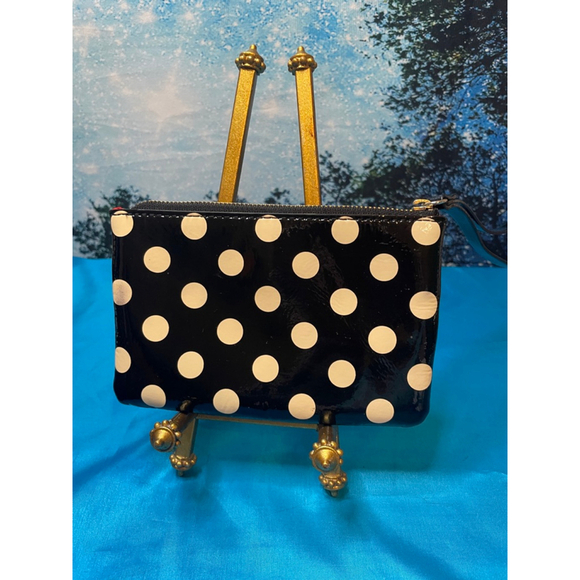 Kate Spade Polka Dot Wristlet Clutch Black/White One Size - Picture 7 of 7